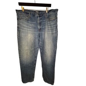 Lands End Square Rigger Mens 40 x 33 Medium Wash Straight Leg Denim Jeans 90s